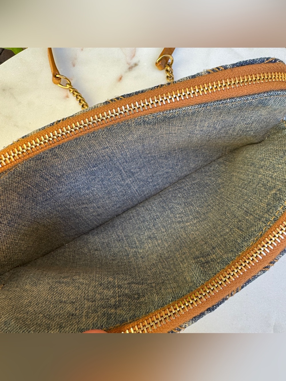 Saint Laurent Denim Becky Double-Zip Crossbody - Picture 14 of 16
